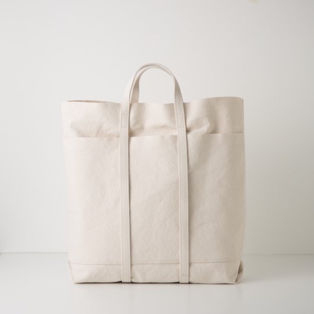 AMIACALVA(アミアカルヴァ) WASHED CANVAS 6POCKETS TOTE(T) WHITE