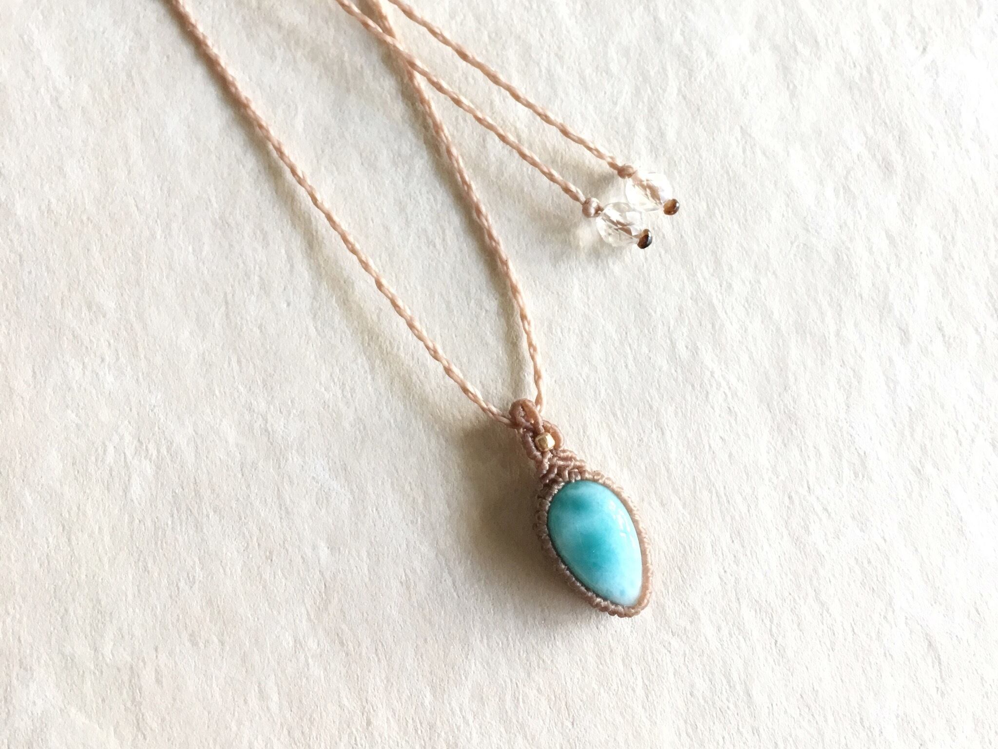 ラリマー macramé necklace