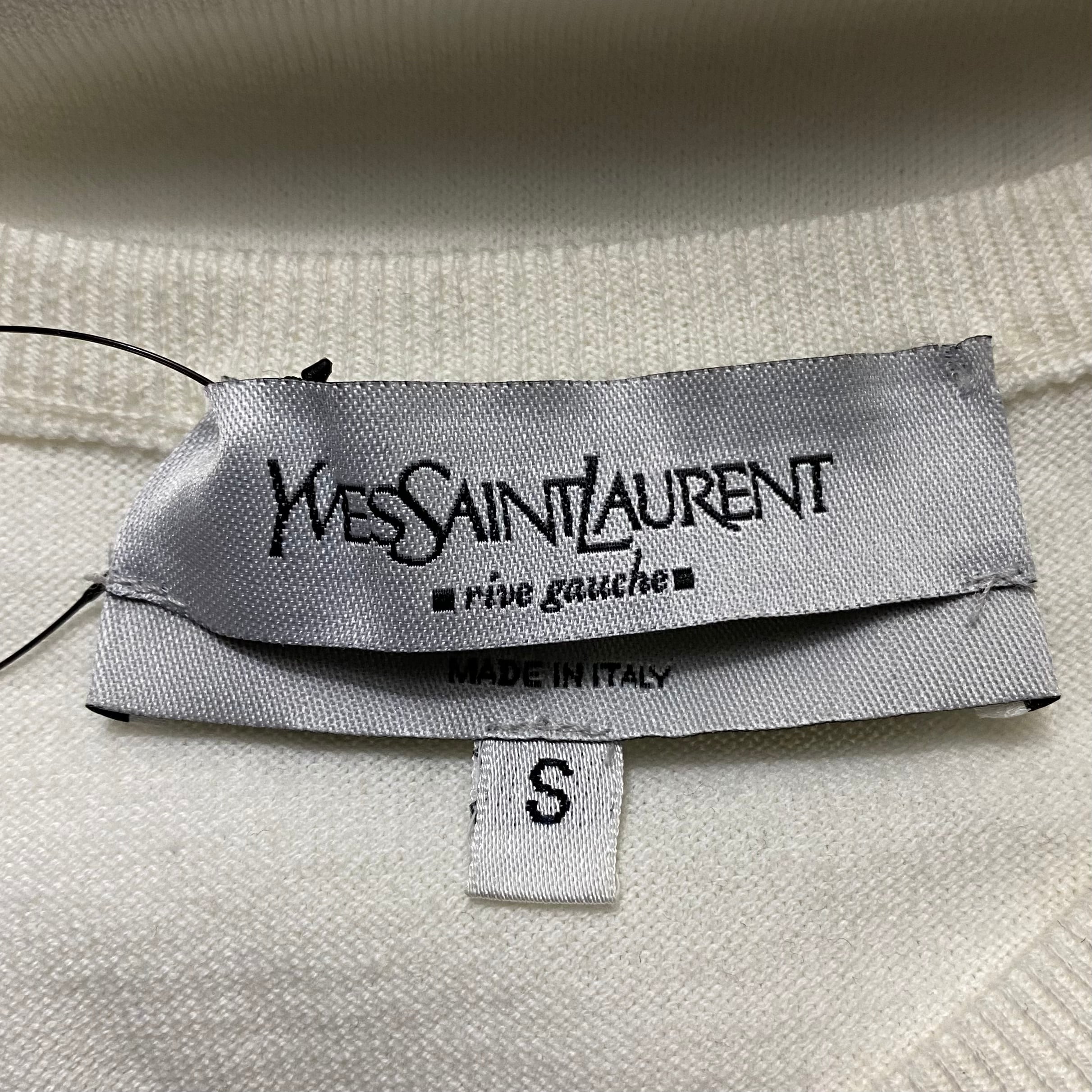 YVES SAINT LAURENT RIVE GAUCHE white knit sweater | NOIR ONLINE