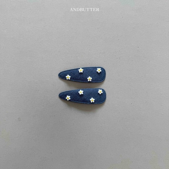 【Last1 deep blue即納】 andbutter Daisy denim pin (2個set) 3 ＃16217