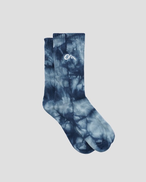 Spiral Tie-Dye Socks Deep Indigo