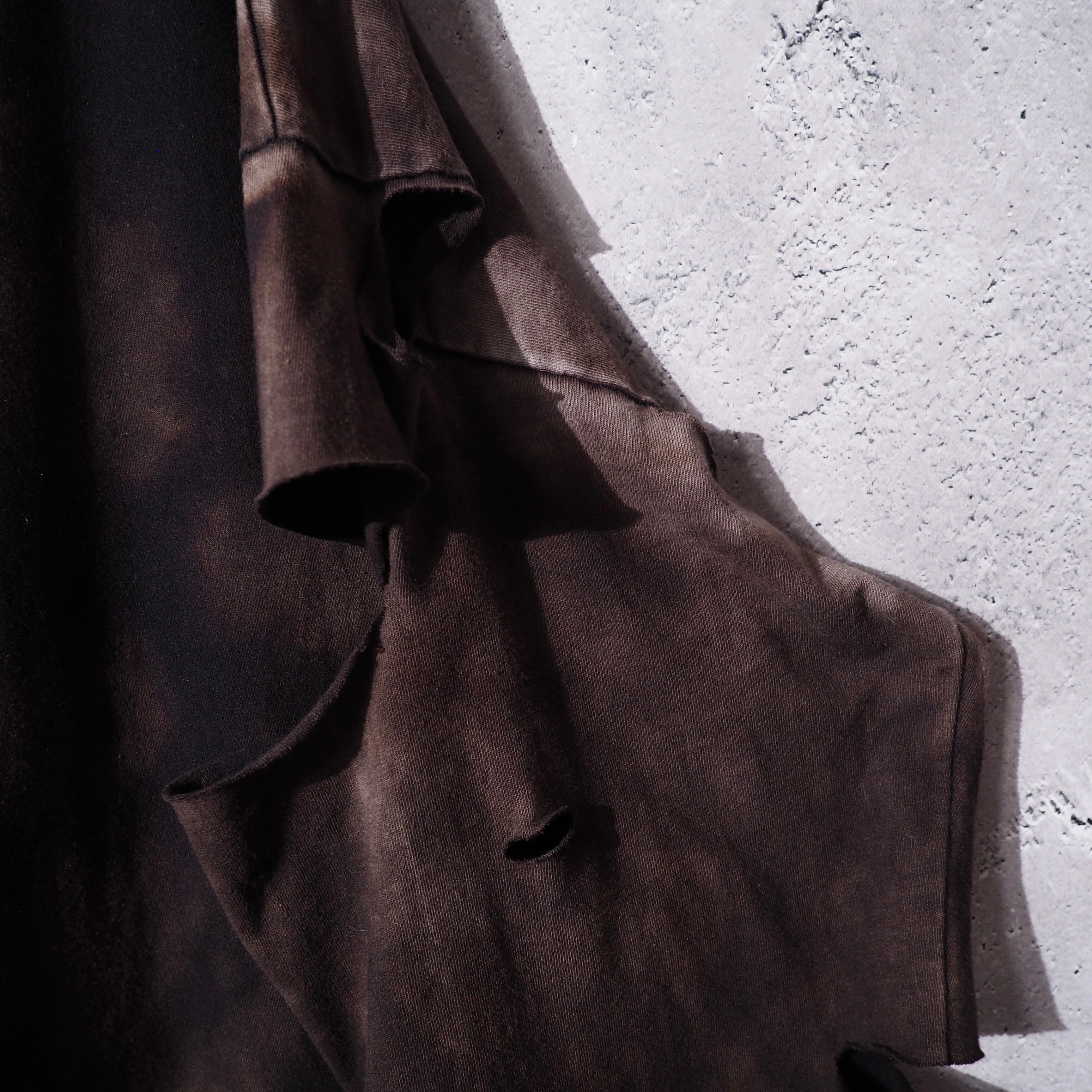 ” 循環 ” Over dyed × Damage Boro Circulation Long sleeve Re:make Tee