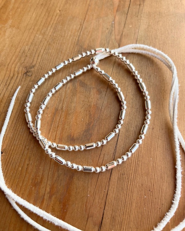 細身シルバービーズ一連