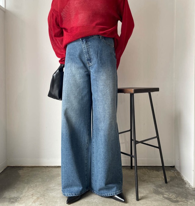 ナンバーミーTOKYO"ASYMMETRY DENIM PANTS"INDIGO