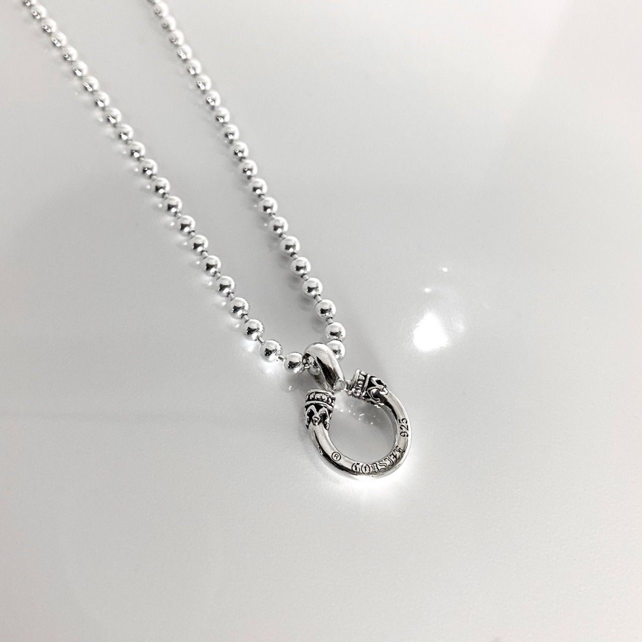 CROWN HORSESHOE with BLACK DIAMOND PENDANT / クラウンホースシューブラックダイヤモンドペンダント