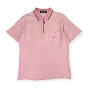 CHAPS チャップス ハーフジップ 鹿の子 半袖 ポロシャツ L /ピンク/日登美代理