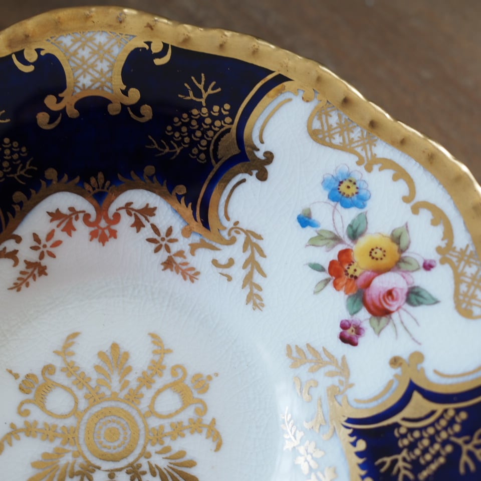 英国コールポート 希少 バットウィング・コバルト トリオB カップ