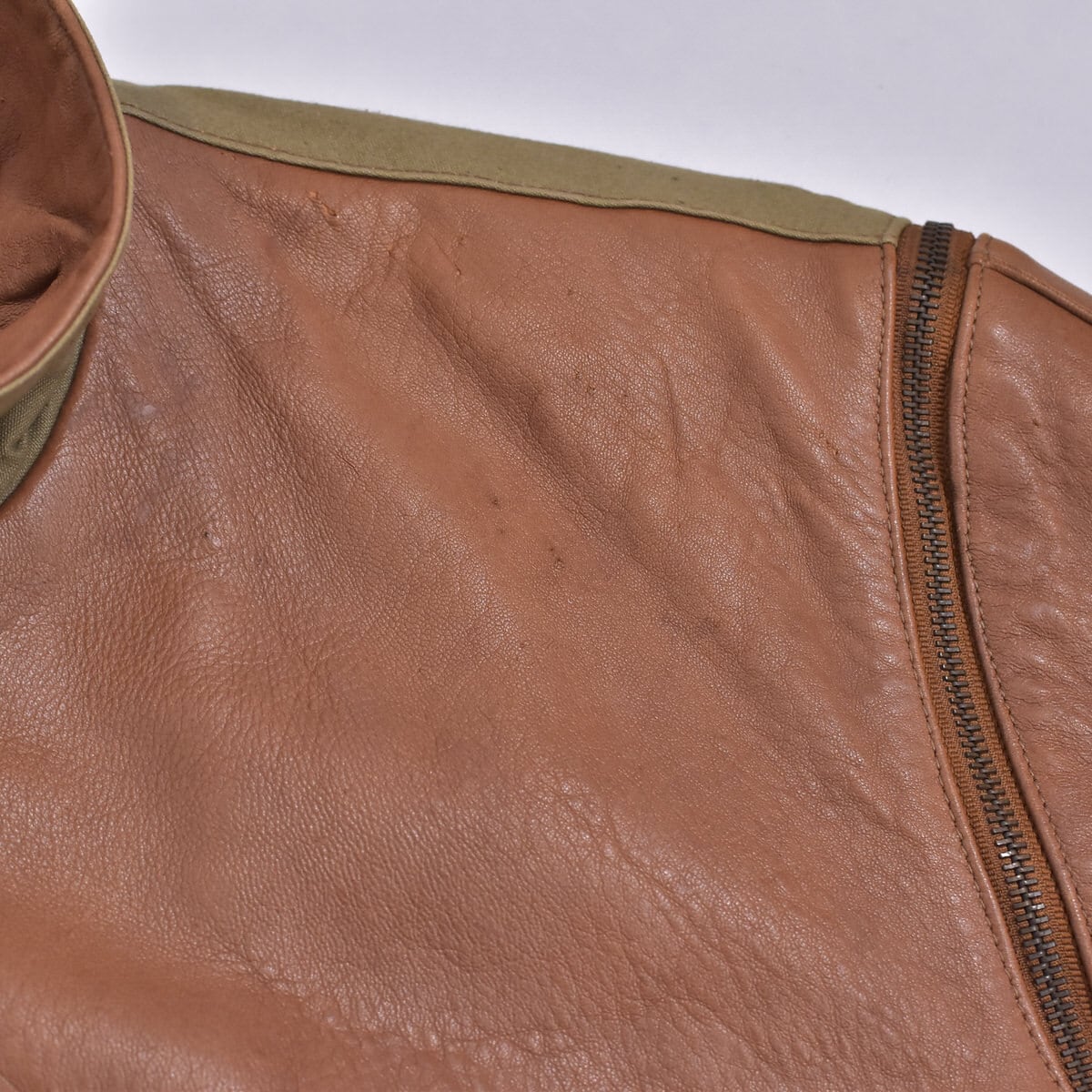 80s～ Leather Wear 異素材 切替デザイン 2way レザーブルゾン