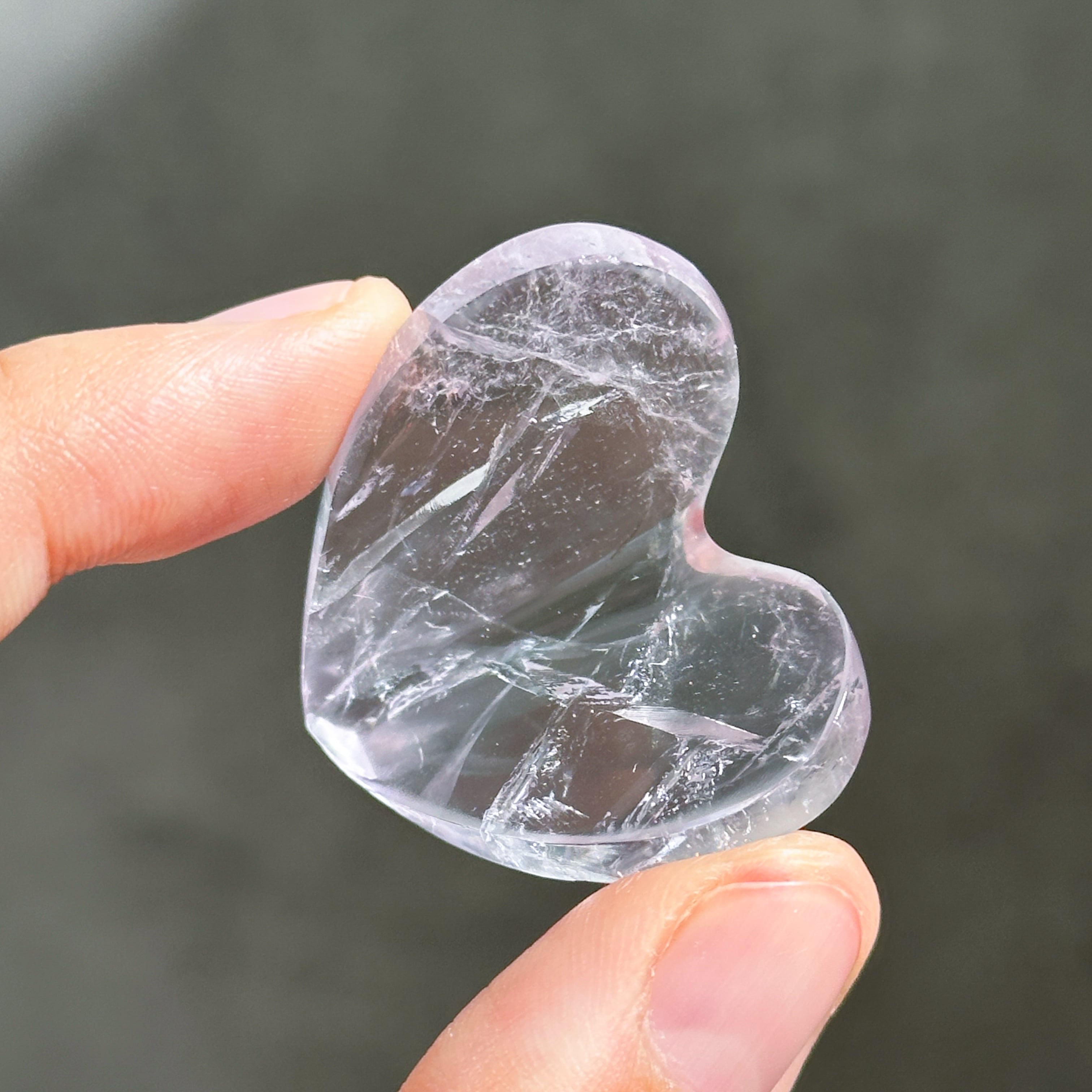 アメジスト 3Dハート 04♡Amethyst heart ♡天然石・鉱物