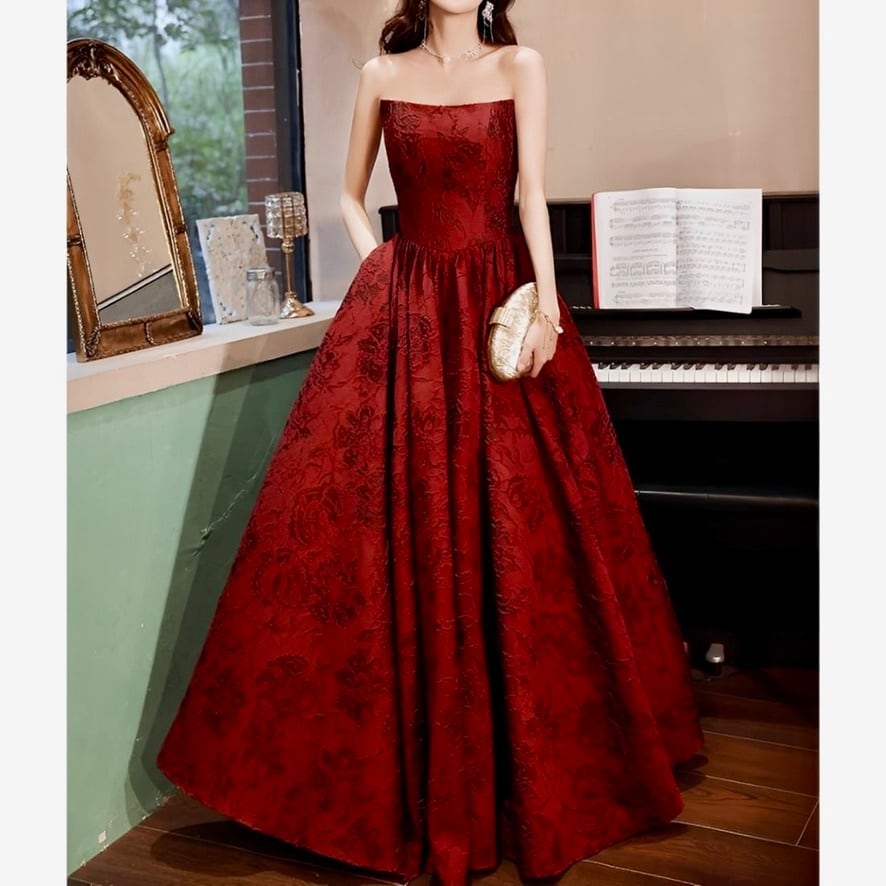 お花の地模様シンプルドレスDR 1392