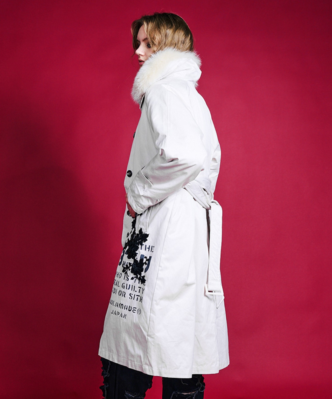 【ATELIER LINE】ロゴペイントステンカラーパデットコート　CQ-48062H