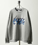 ATELANE Rayon-mix ponte floral print long-sleeved pullover (M/GRY) 26A-14001