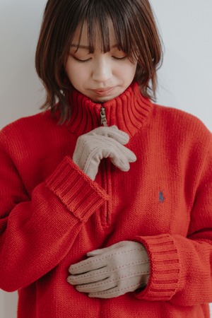 Broderie カシミヤステッチグローブ（Lapero300)