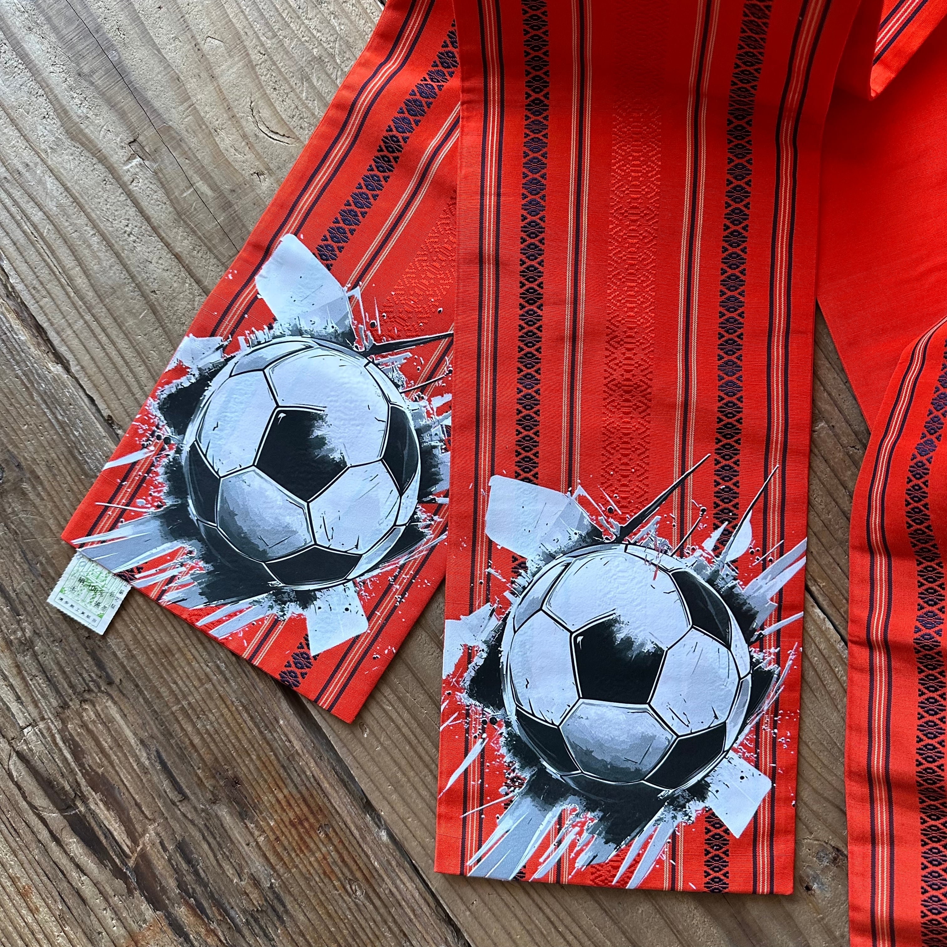 サッカーする日の半幅帯 ( 観にいくときでも可