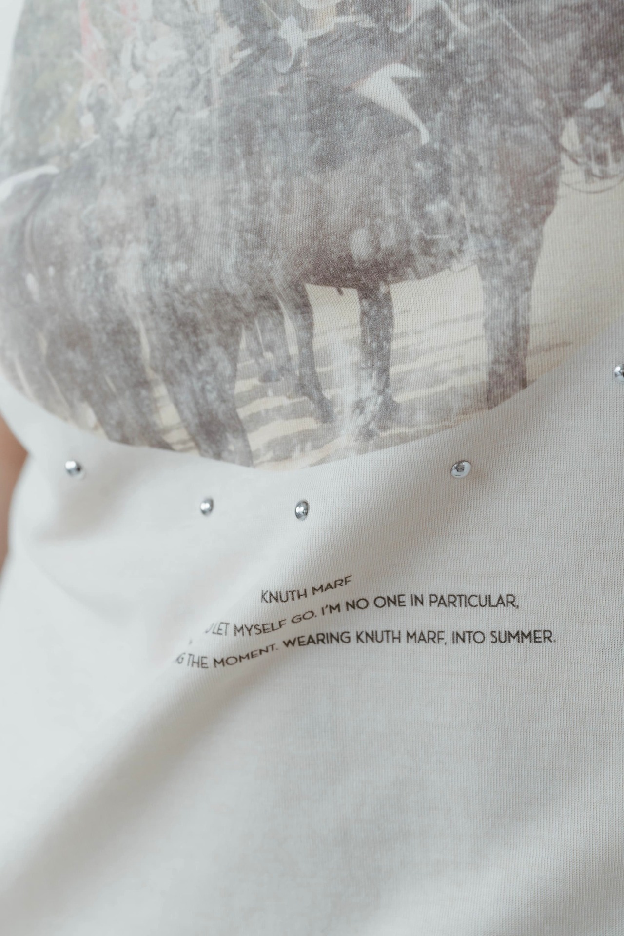 Studded Compact Tee  / IVORY - 3