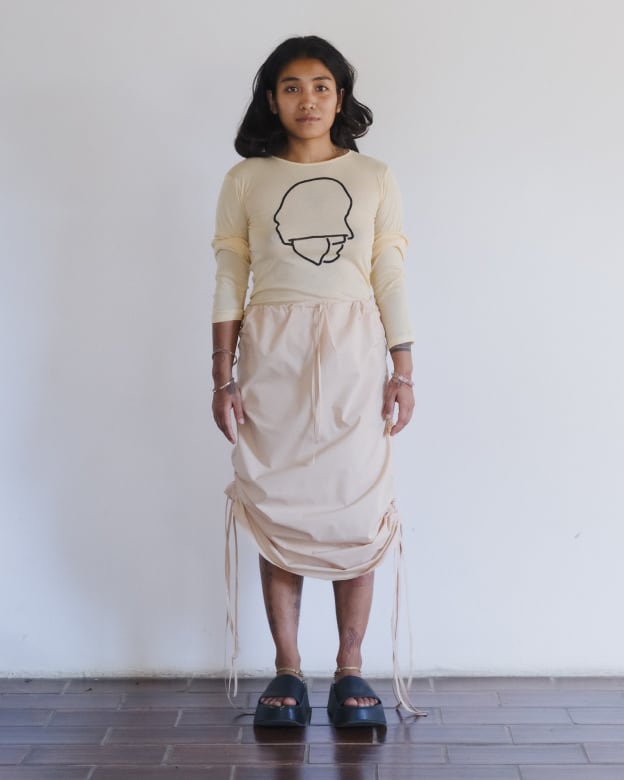Baserange (ベースレンジ) PICTORIAL SKIRT (ANDRADITA SAND) | H