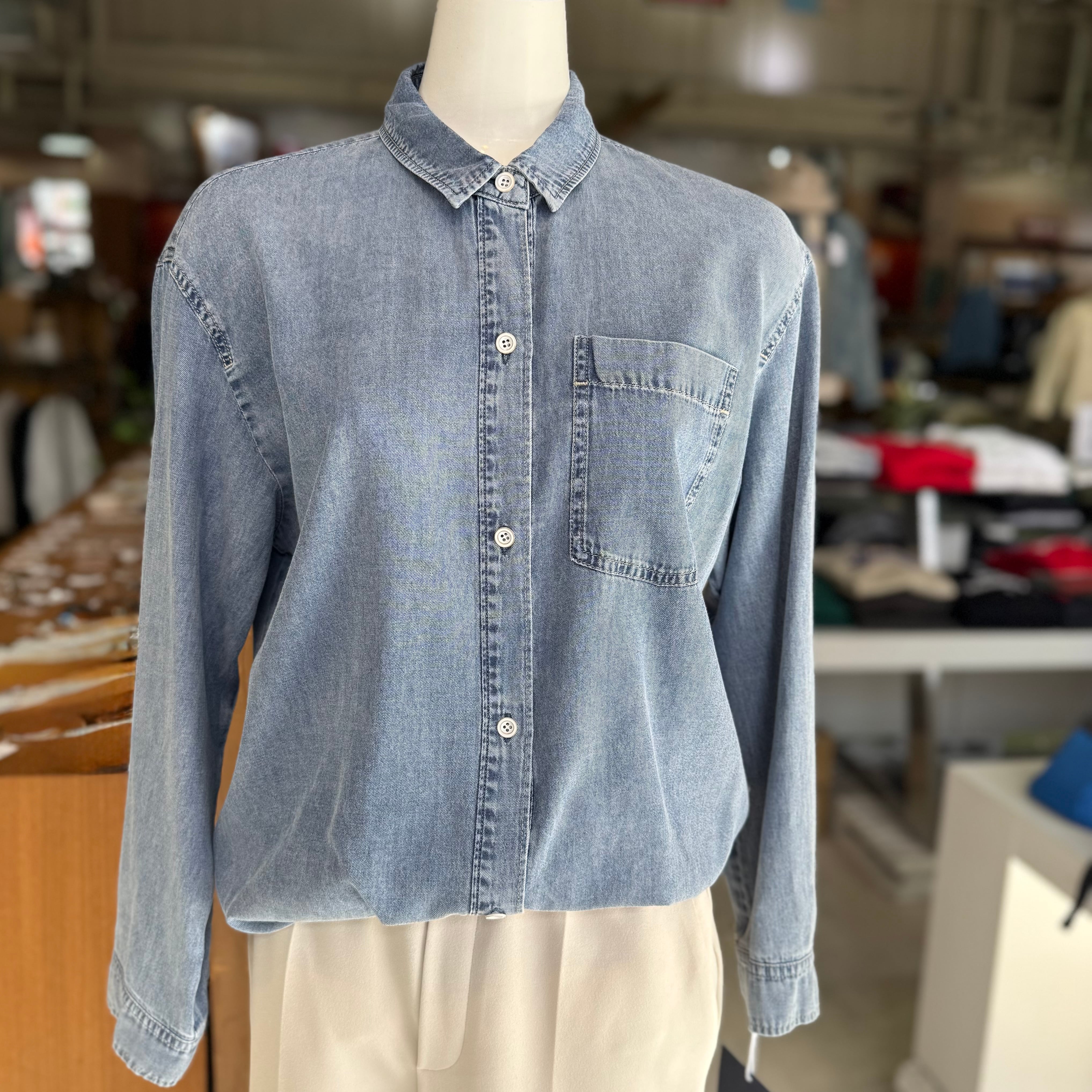 BLUE FRONCE ブルーフロンセ 大人気 デニムシャツ ブルー 38 40%OFF BLUE FRONCE ブルーフロンセ デニムシャツ 611455 | JXT-STYLE