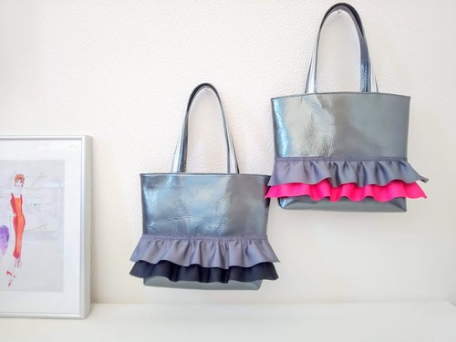 リボンも選べる！【オーダー】ミニトート：ガンメタ【フラッピングリボン横２本】