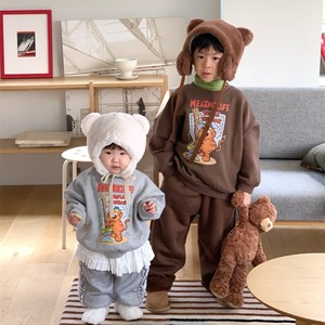 【冬作】ネコ柄ボアトレーナー