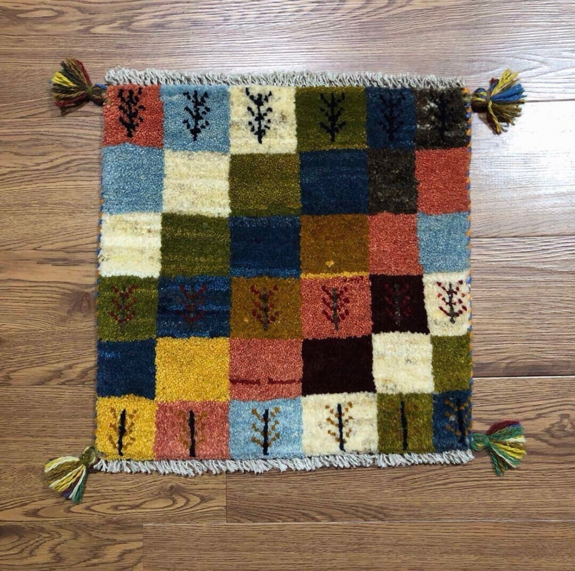 ペルシャギャッベ (ギャベ) チェアマット 椅子の座布団 No.11179