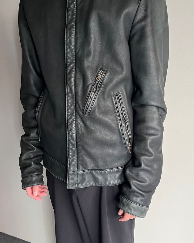 【DOLCE&GABBANA】lamb leather single riders jacket