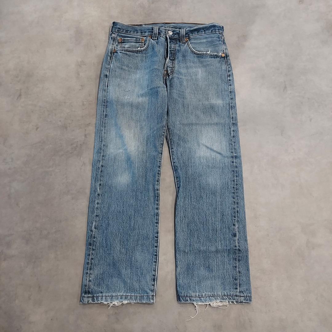 リーバイス501 Levis W31 ブルーデニム 青 古着 ヒゲ 21887