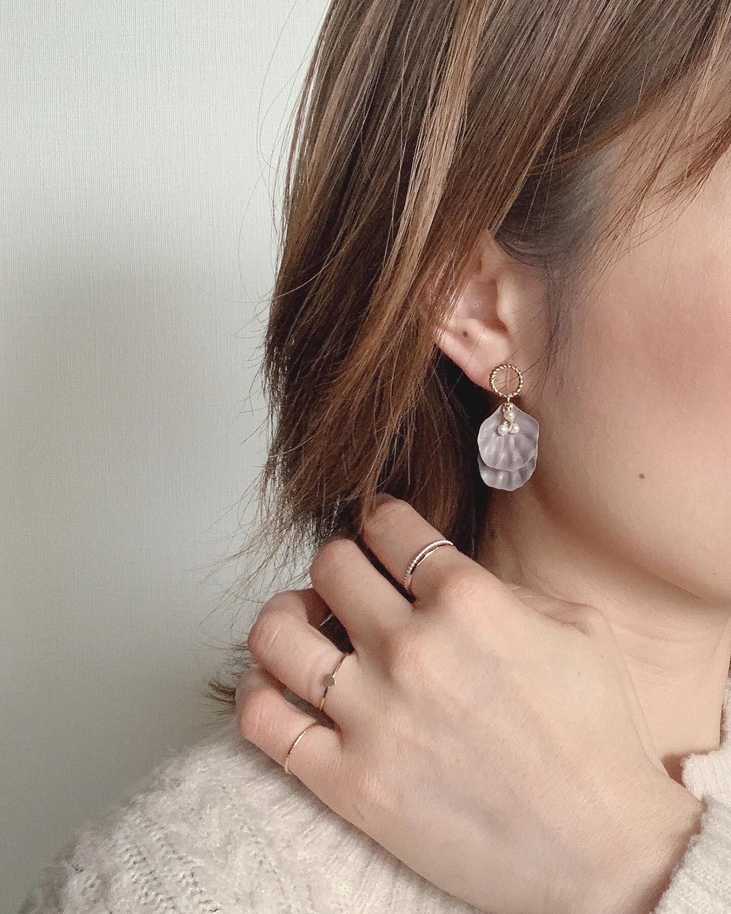 ピアス お花 花びら 淡水パール | limano