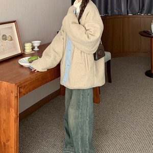 bella museum薄藍の両面着られるボアジャケット