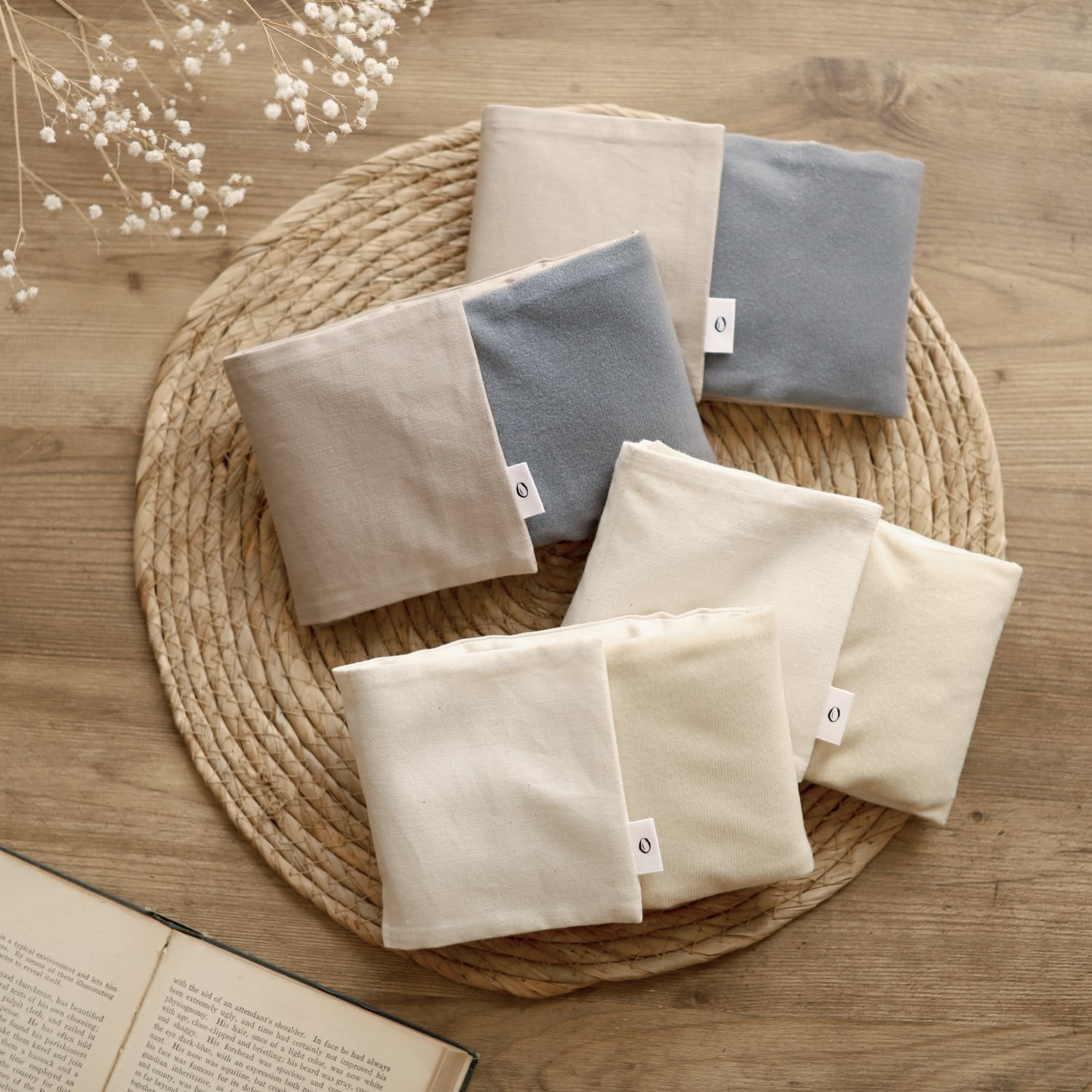 再販《足用2個セット》米ぬか・玄米カイロ グレージュ マジックテープ