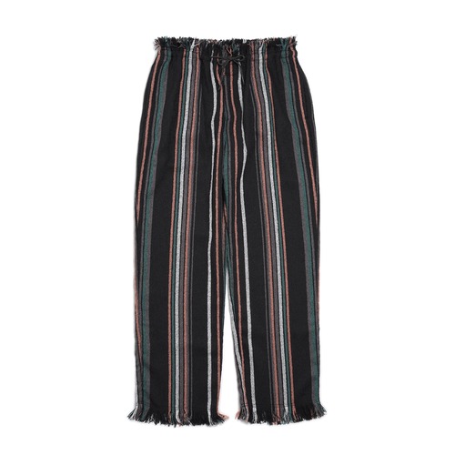 FILL THE BILL FRINGE WIDE EASY PANTS (CHARCOAL STRIPE)