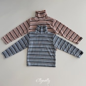 エリーモリー / ELLY MOLLY / スノーウォーマータートルネック(ボーダー) / 韓国子供服 / キッズ / 26winter〖取寄〗*3~11号*