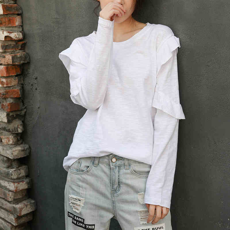 Frilled long sleeve top TO0793