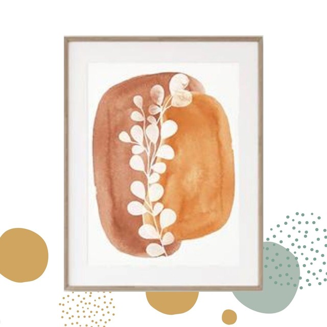 フラワー＊テラコッタカラーA4〜サイズが選べるアートポスター
