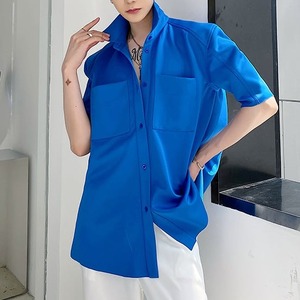 【Men】HALF SLEEVES COLOR DESIGN SHIRT 2colors S-489