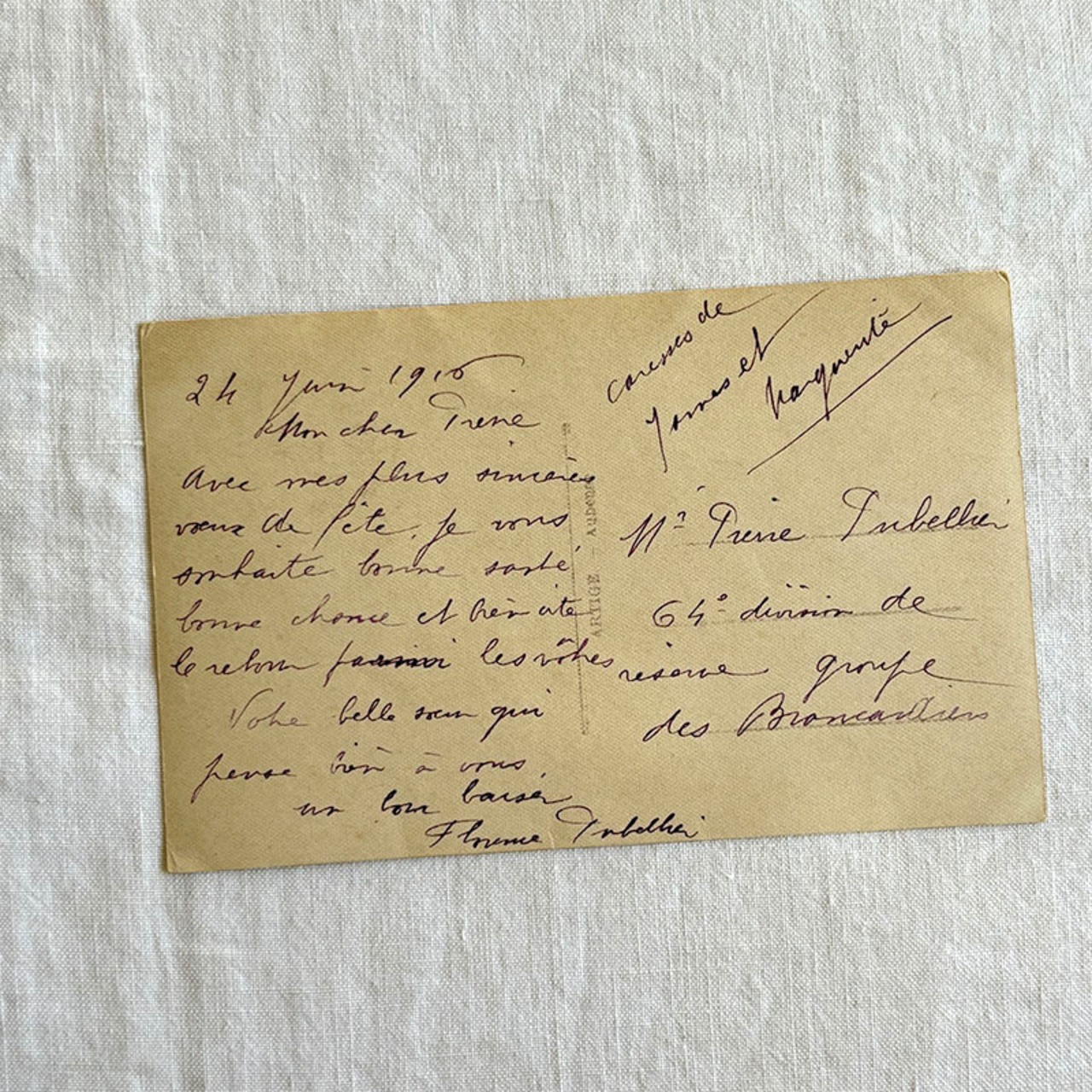 アンティークポストカード　彩色写真　1920年頃　アイリス　ディスプレーに 19psa11-2