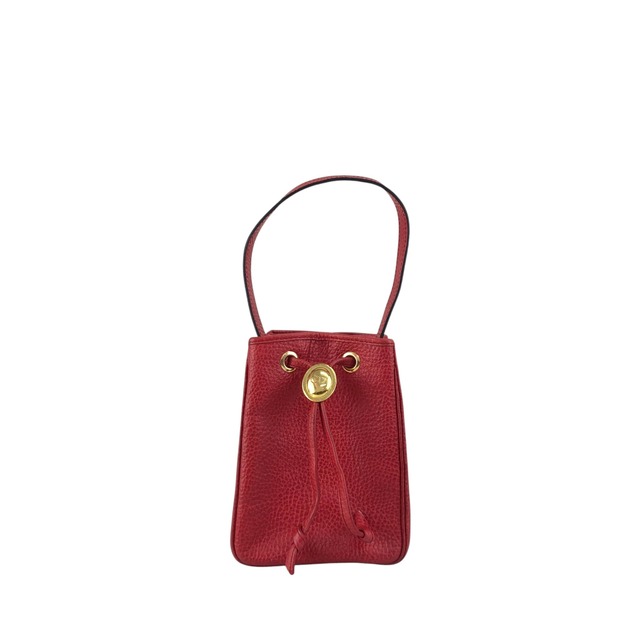 Christian Dior クリスチャン ディオール ハンドバッグ レッド オーバル レザー ミニバッグ 巾着 vintage ヴィンテージ オールド 46ensx