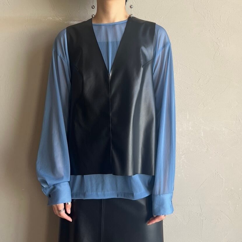 【 VERSEAU 】エコレザーカットオフベスト