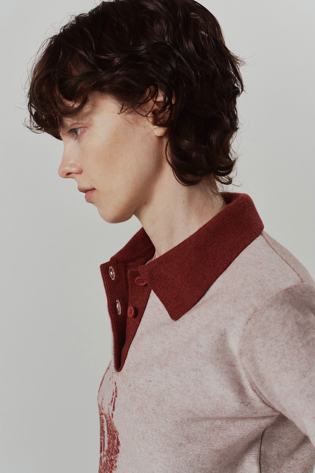 Jacquard Polo Knit / RED - 3