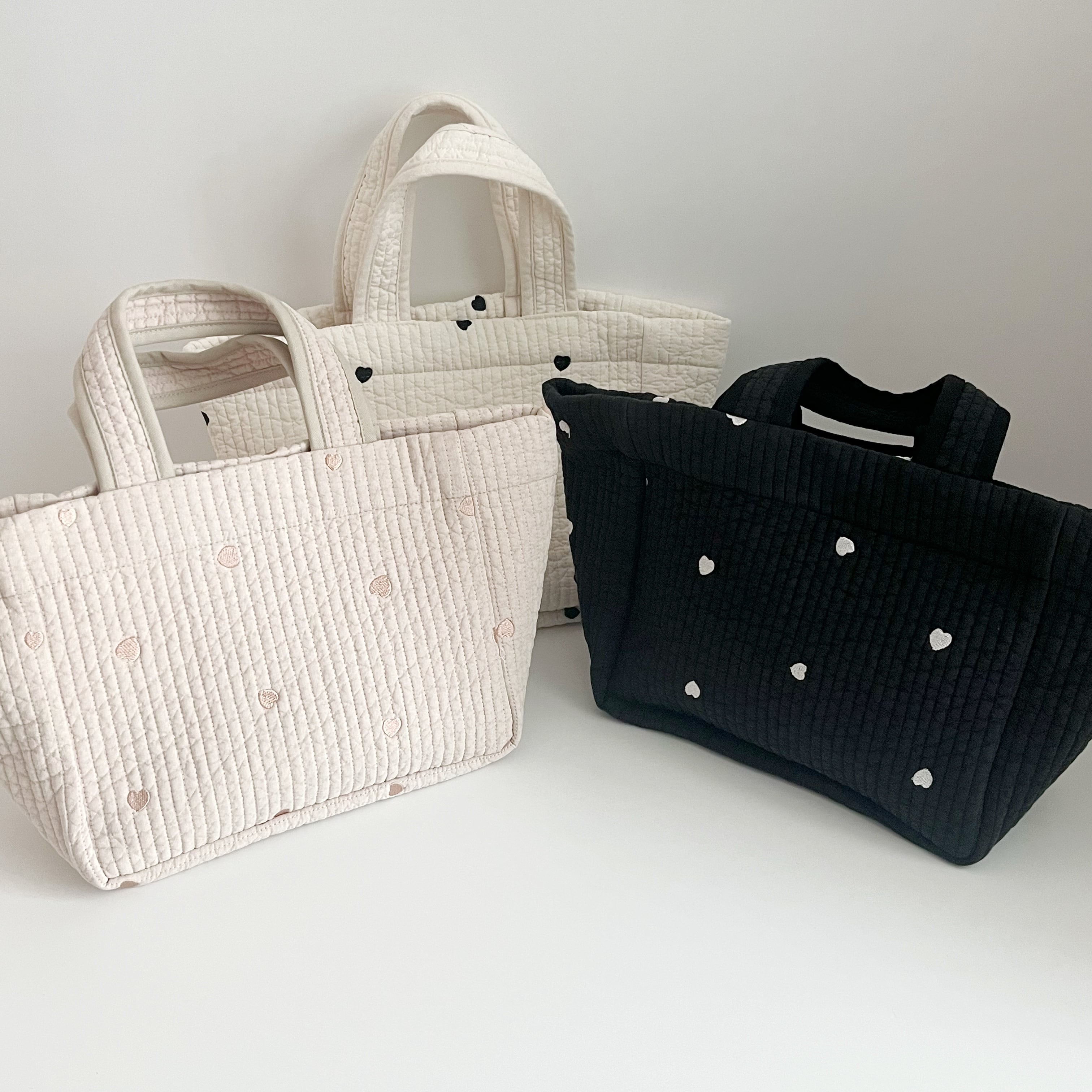 ハート刺繍キルティングトートバッグ(mini) | イブル&Baby