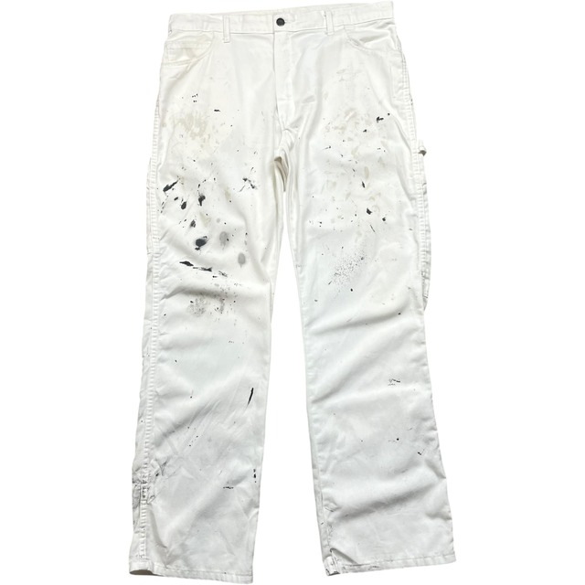 《実寸W36L31》Dickies ディッキーズ ワークパンツ ペインターパンツ ペイント 雰囲気 ホワイト no.10473