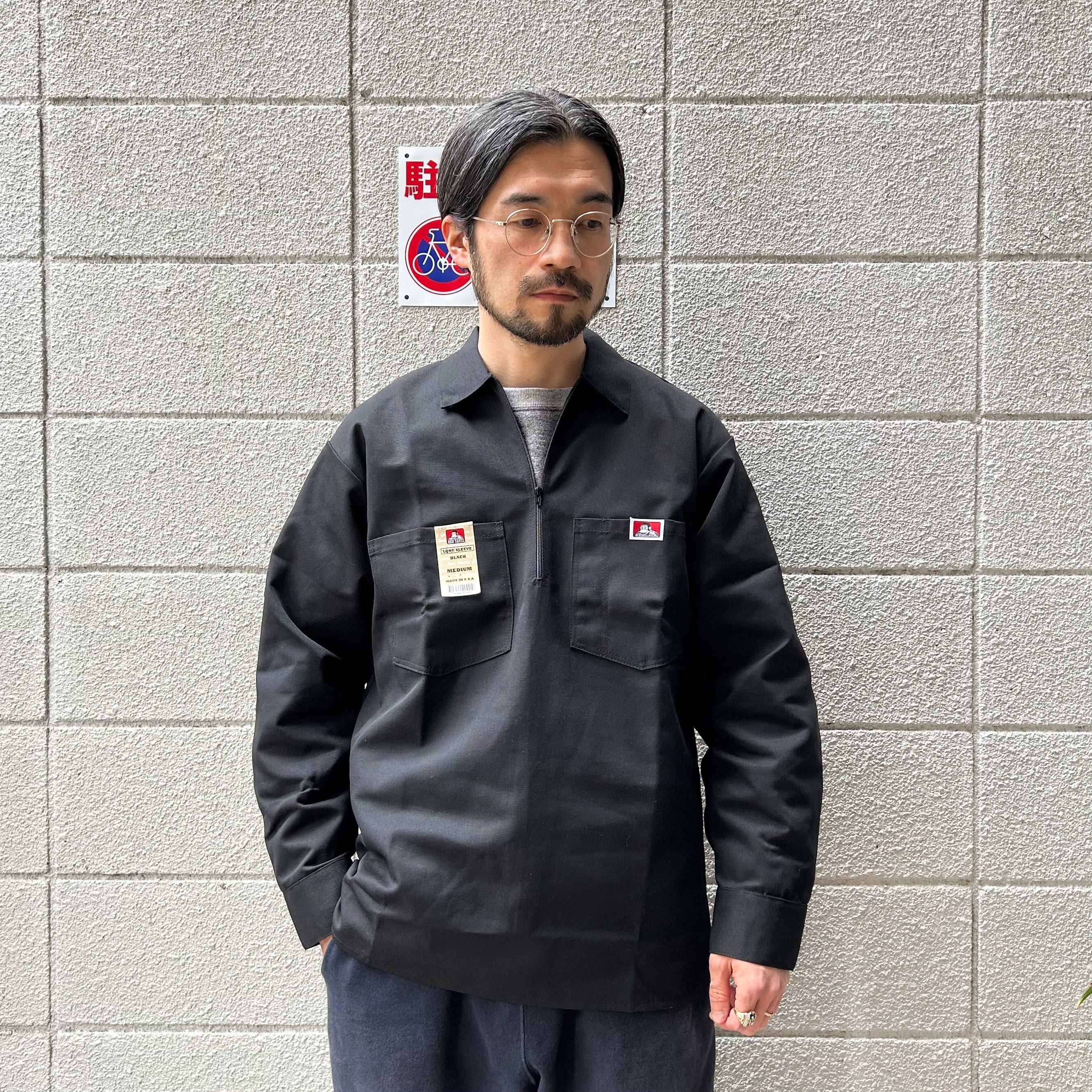 90s USA製 Vintage BEN DAVIS プルオーバーシャツ 黒