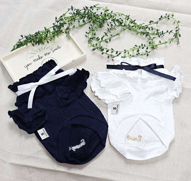 リボンフリルブラウス S ~ XL 2color  /  犬服 ドッグウェア 春夏 可愛い 犬の服 犬 猫 新作 小型犬 中型犬　top29