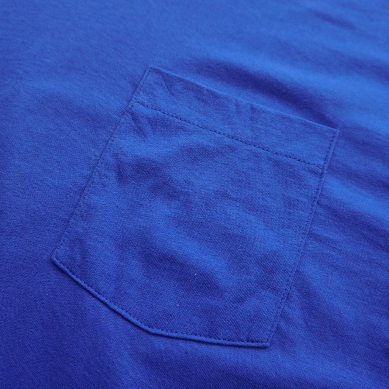 90s FRUIT OF THE LOOM Pocket TEE solid blue "made in USA" [XXL] 古着 - 7