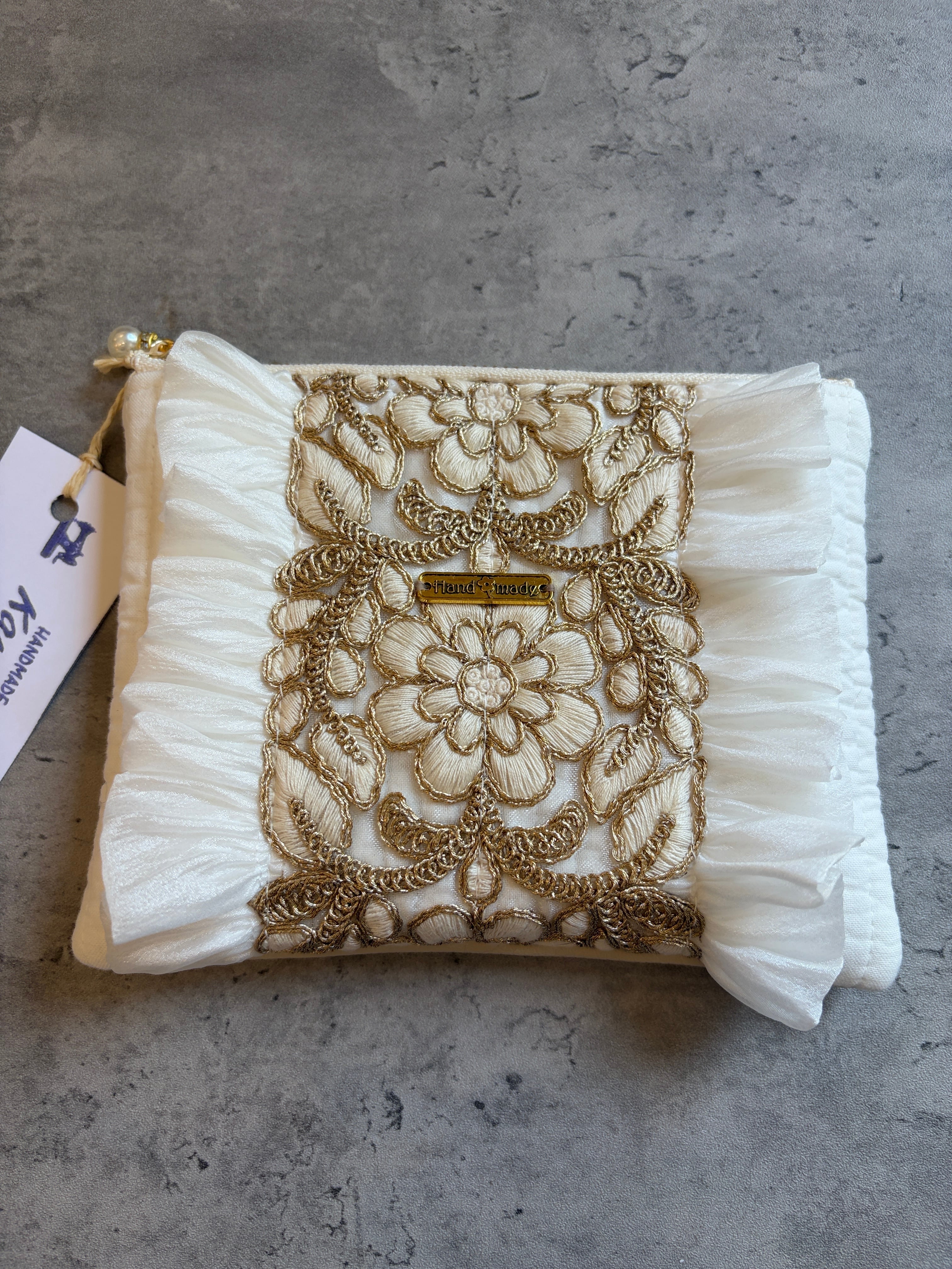 104・インド刺繍リボンポーチ | Handmade zakka TUKURI
