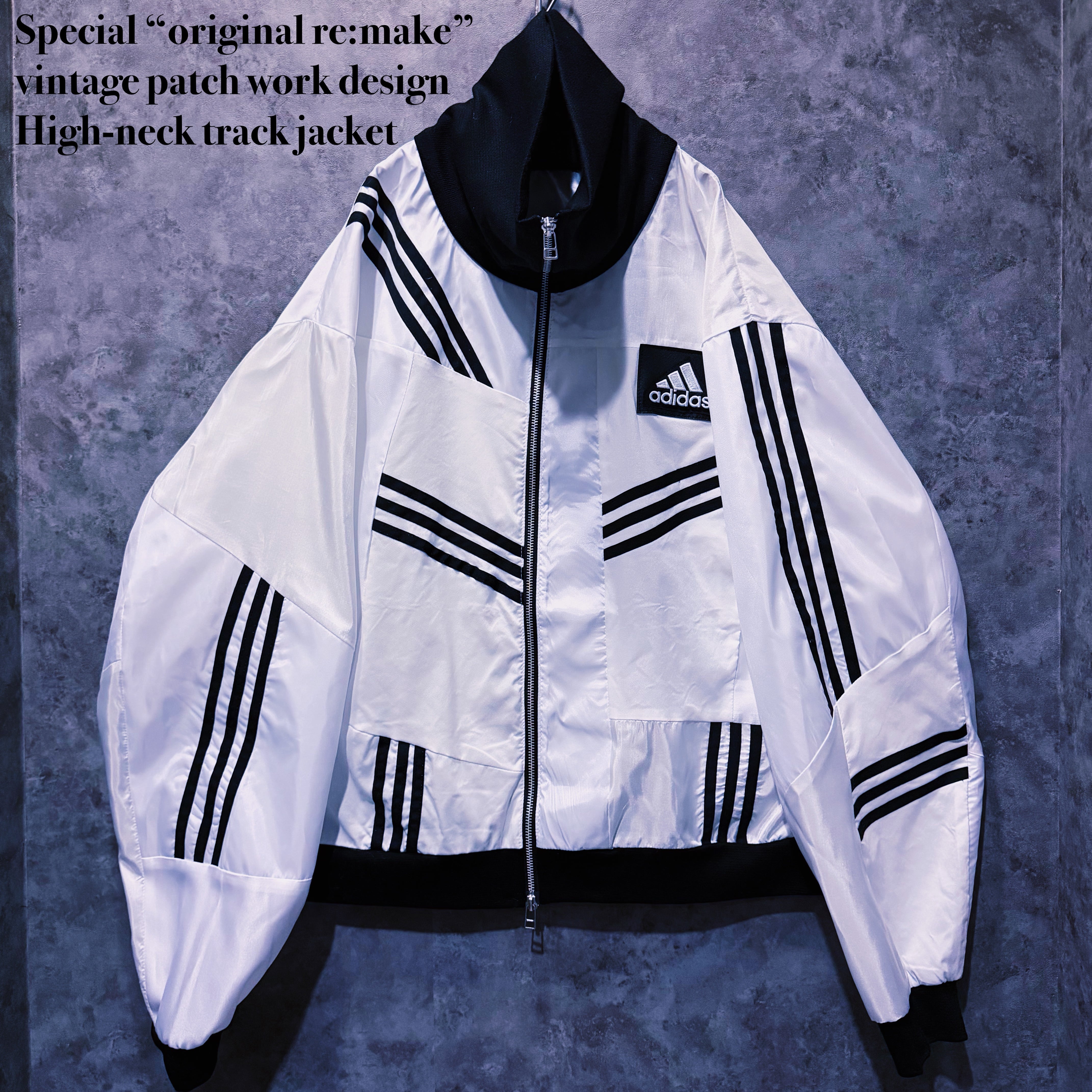 【doppio】Special “original re:make” vintage patch work design High-neck track jacket