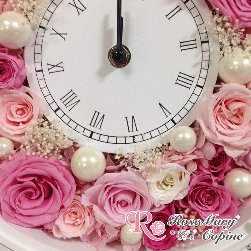 ⚫️プリザーブドフラワー壁時計⚫️ 送料無料】プリザーブドフラワー 時計 花時計 ギフト プレゼント