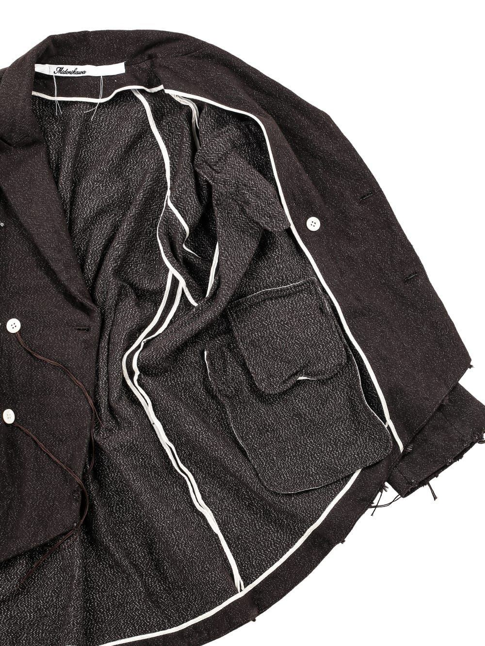 24AW】Midorikawa GLITTER NEL DAMAGE COAT (DARK BROWN LAME) MID24AW