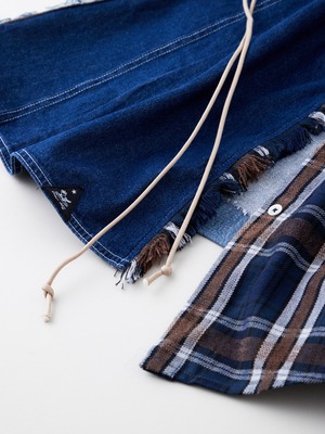 デニムリメイク2WAYラップスカート＜ブラウン＞