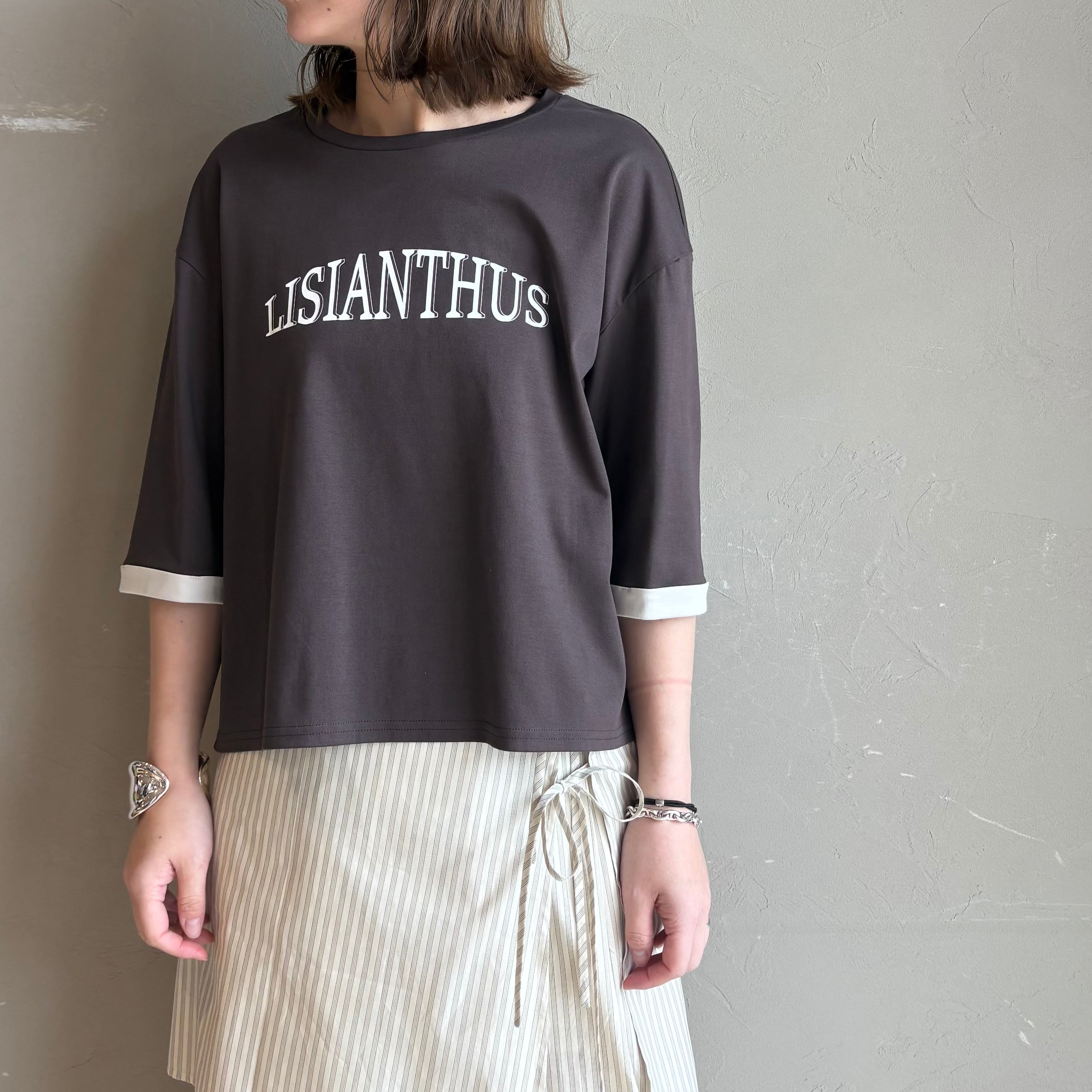 【 QTUME 】 配色バックピンタックロゴT