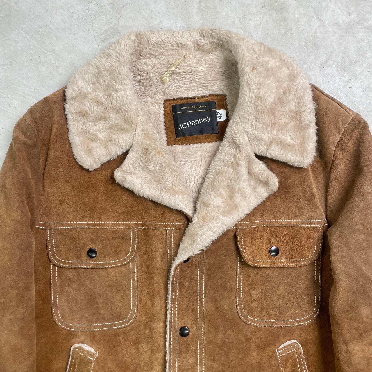 70年代 JCPenny スウェードレザー ランチジャケット メンズL相当 古着 